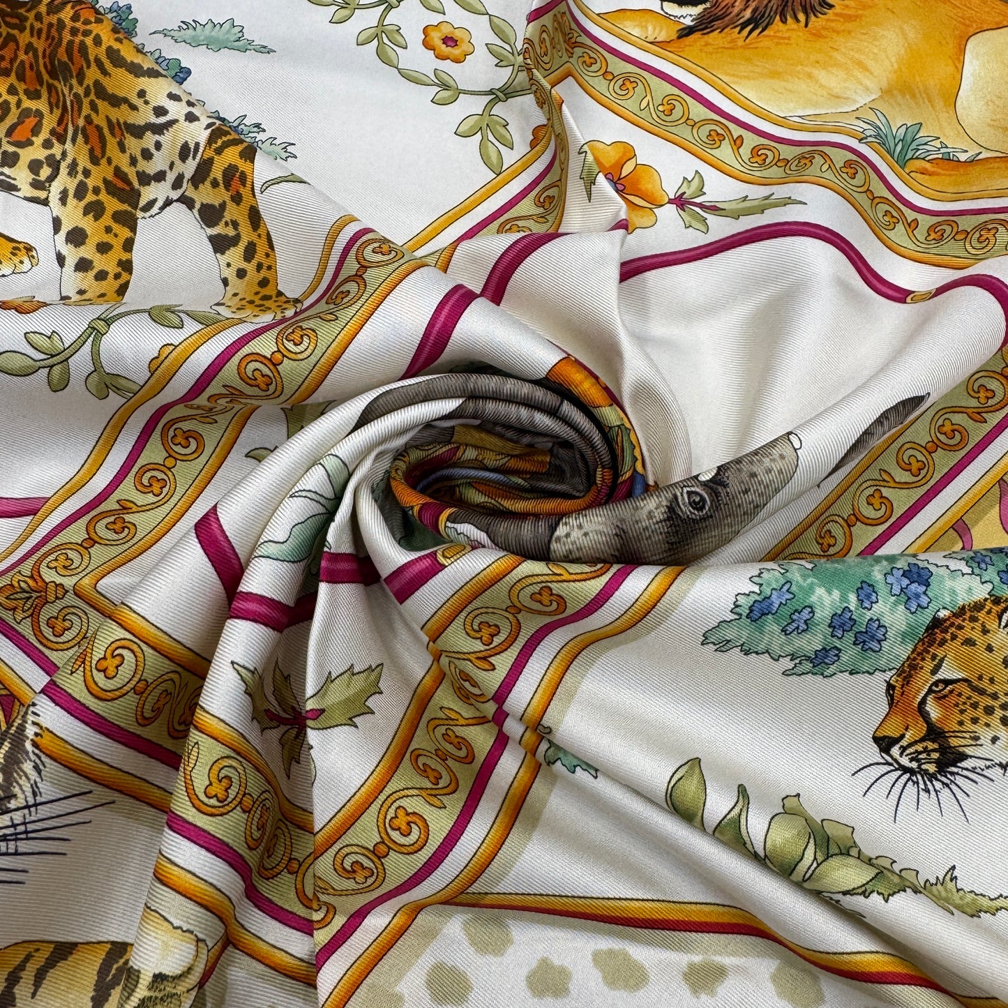 Ferragamo Rare Animal Print Silk Scarf [Pre-Owned]