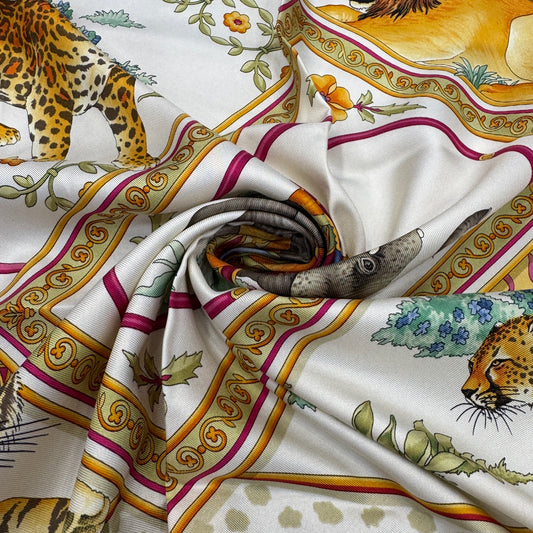 Ferragamo Rare Animal Print Silk Scarf [Pre-Owned]