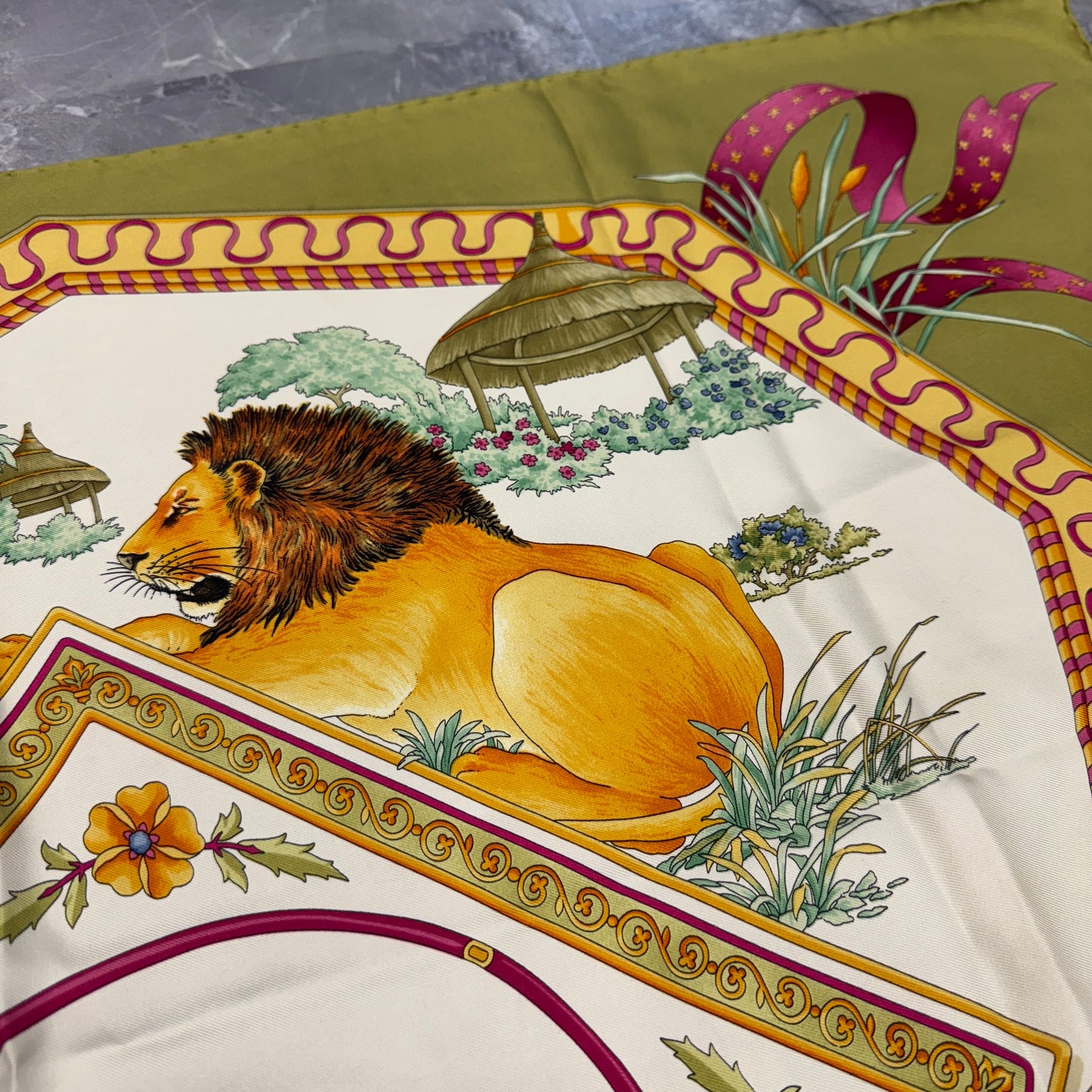 Ferragamo Rare Animal Print Silk Scarf [Pre-Owned]