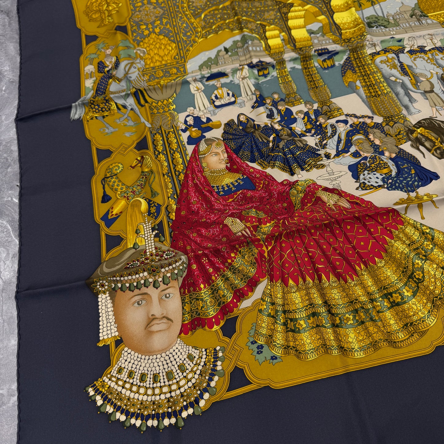 Hermès "Les Aristocrates" Silk Scarf [Pre-Owned]