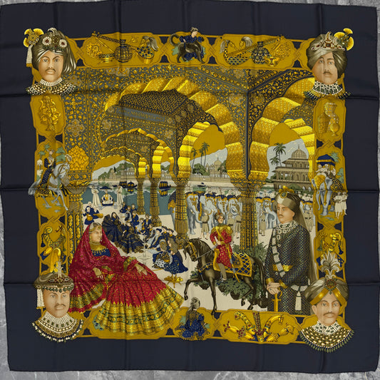 Hermès "Les Aristocrates" Silk Scarf [Pre-Owned]
