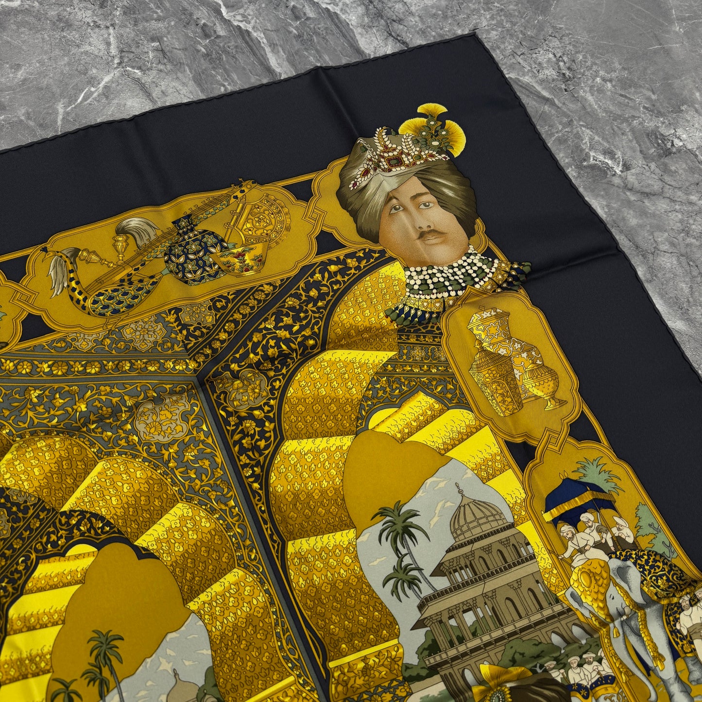 Hermès "Les Aristocrates" Silk Scarf [Pre-Owned]