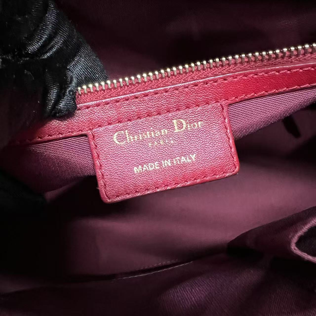 ディオール レッド＆ゴールド レディディオール ボウリングバッグ【中古】