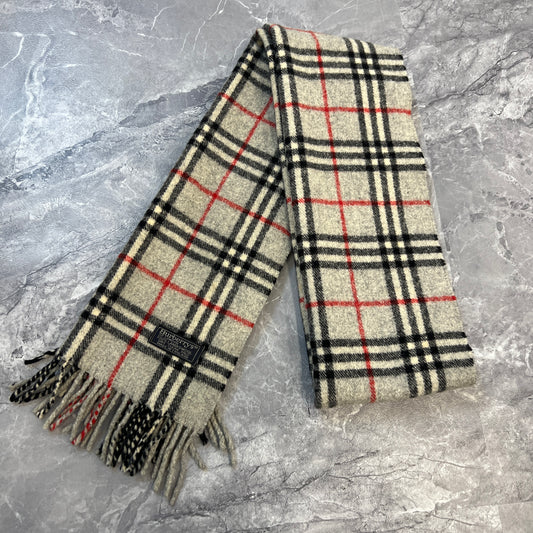 BURBERRY Checked Wool Scarf [Pre-Owned]