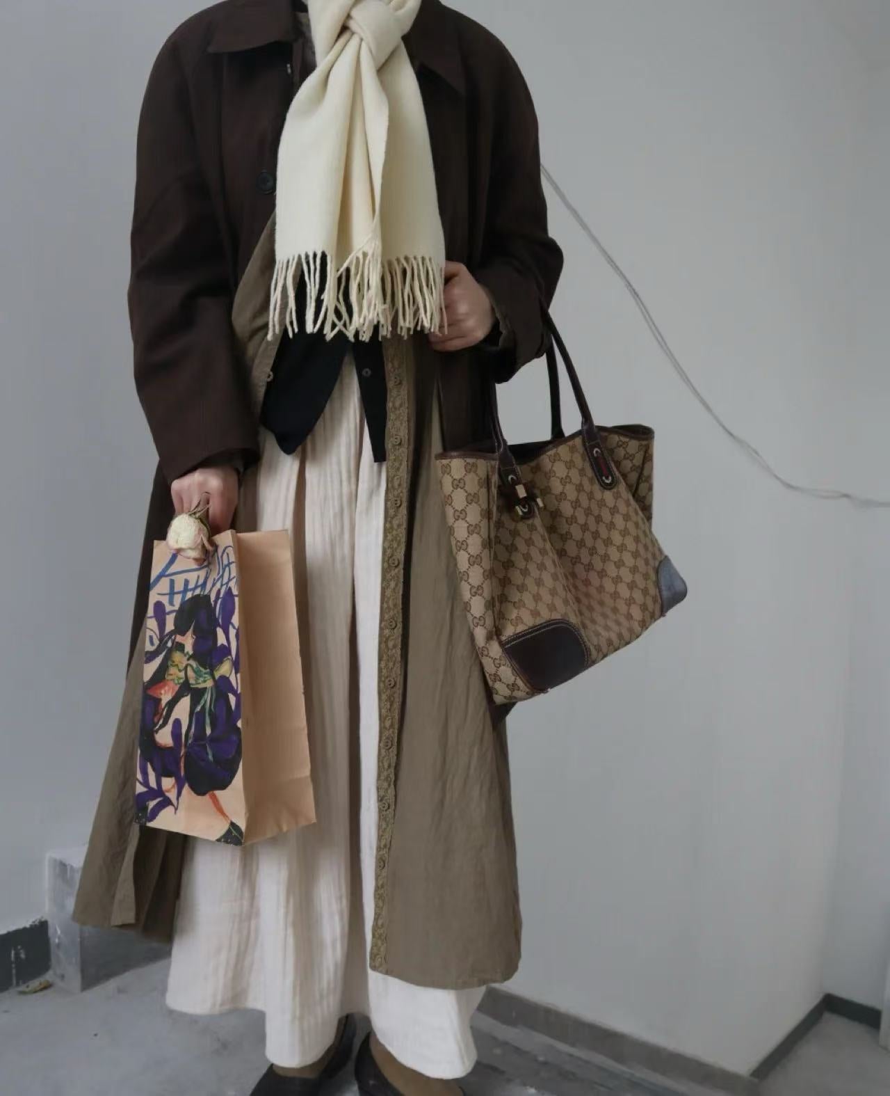 Gucci GG Supreme Butterfly Bow Tote Bag [Pre-Owned]