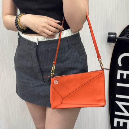 Loewe Puzzle Orange Shoulder Bag [Pre-Owned]