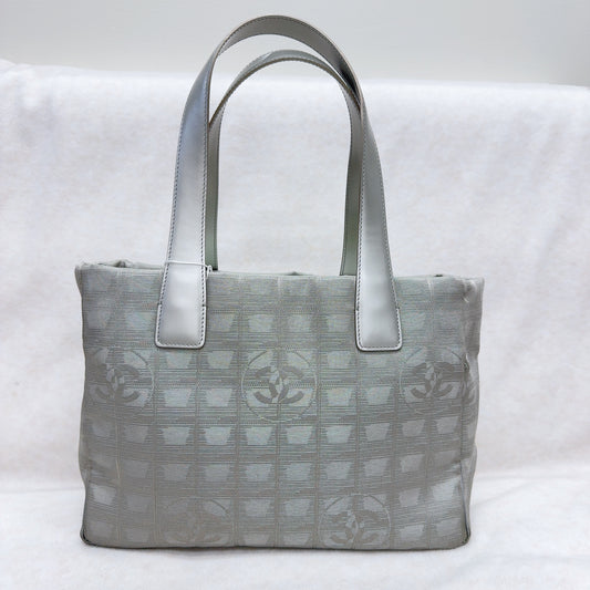 Chanel Silver Camellia Tote Bag [Pre-Owned]