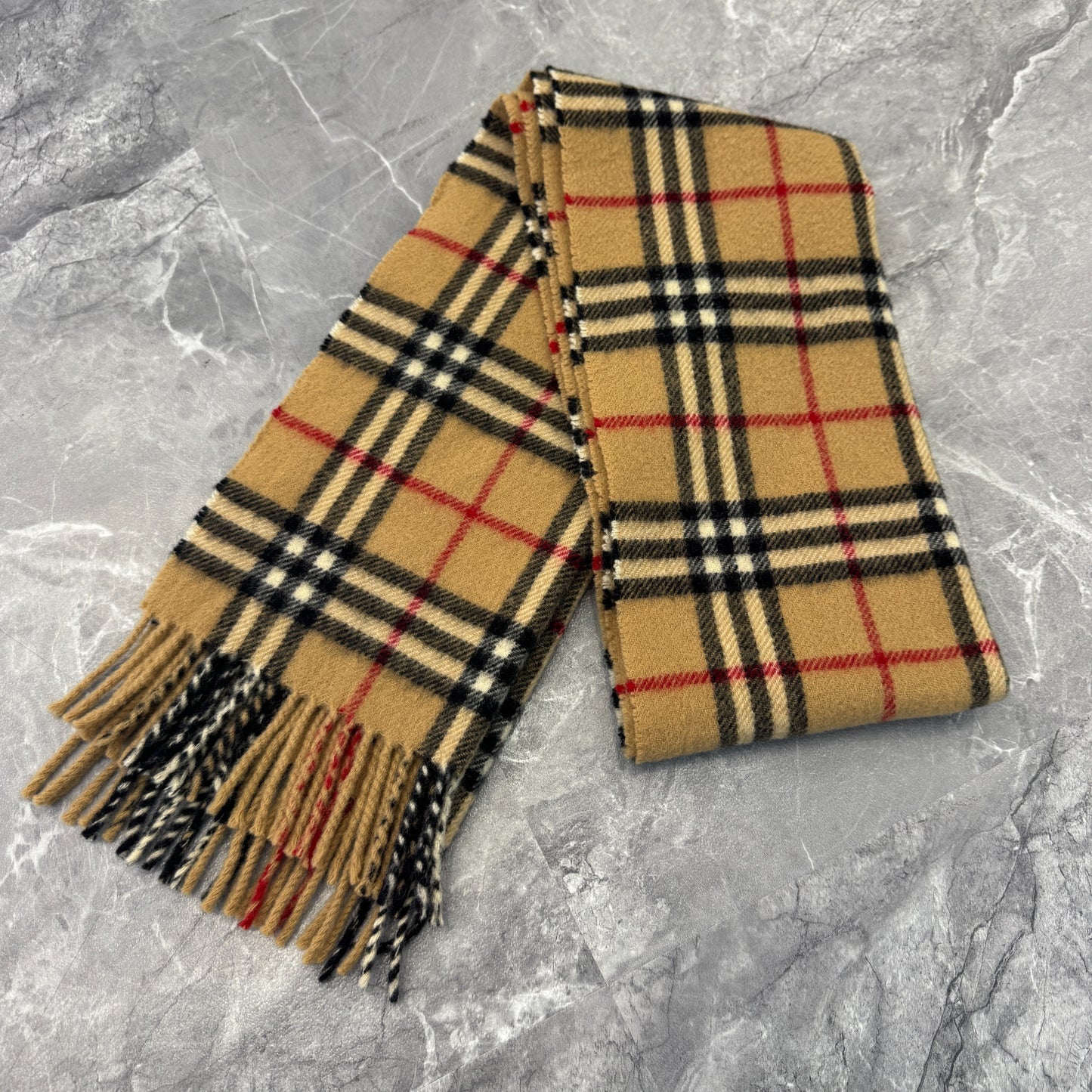 BURBERRY Checked Wool Scarf [Pre-Owned]