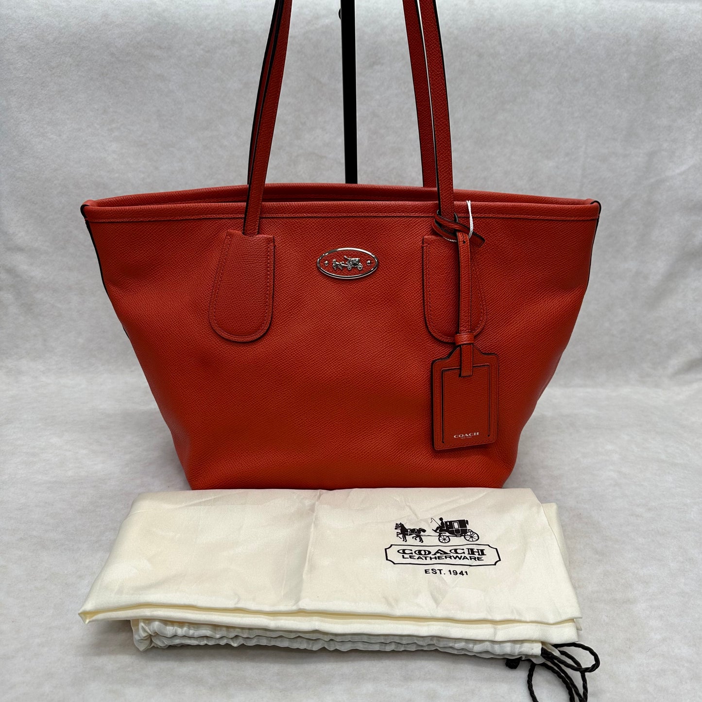 Coach Orange Red Tote Bag [Pre-Owned]