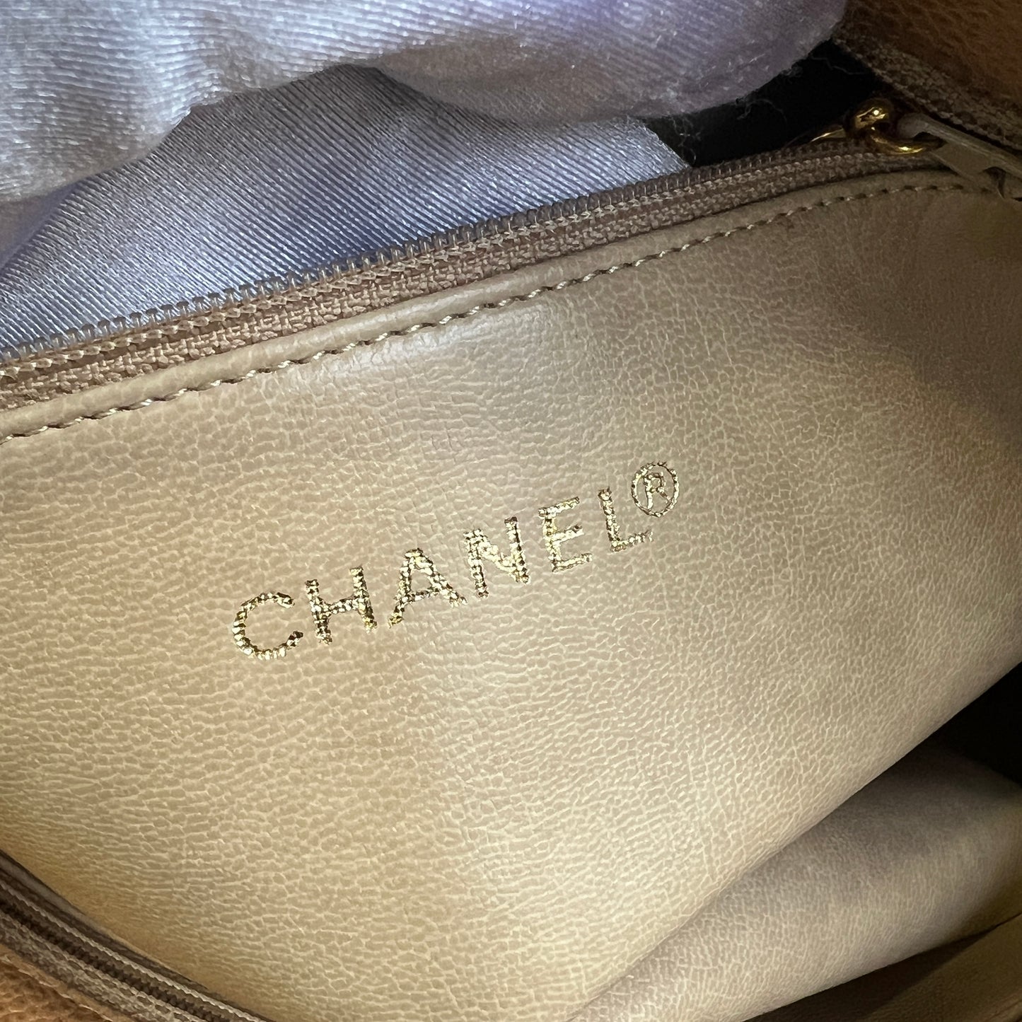Chanel Caviar Embossed Double C Logo Tote Bag [Pre-Owned]