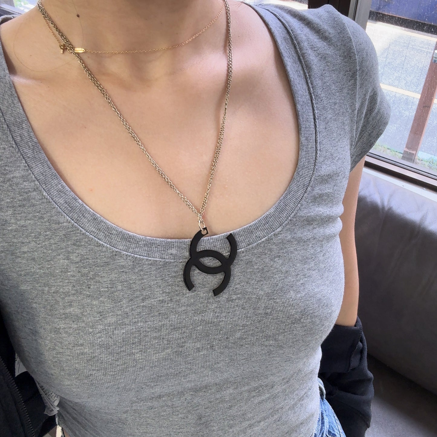 Chanel Reversible Double CC Logo Necklace [Pre-Owned]