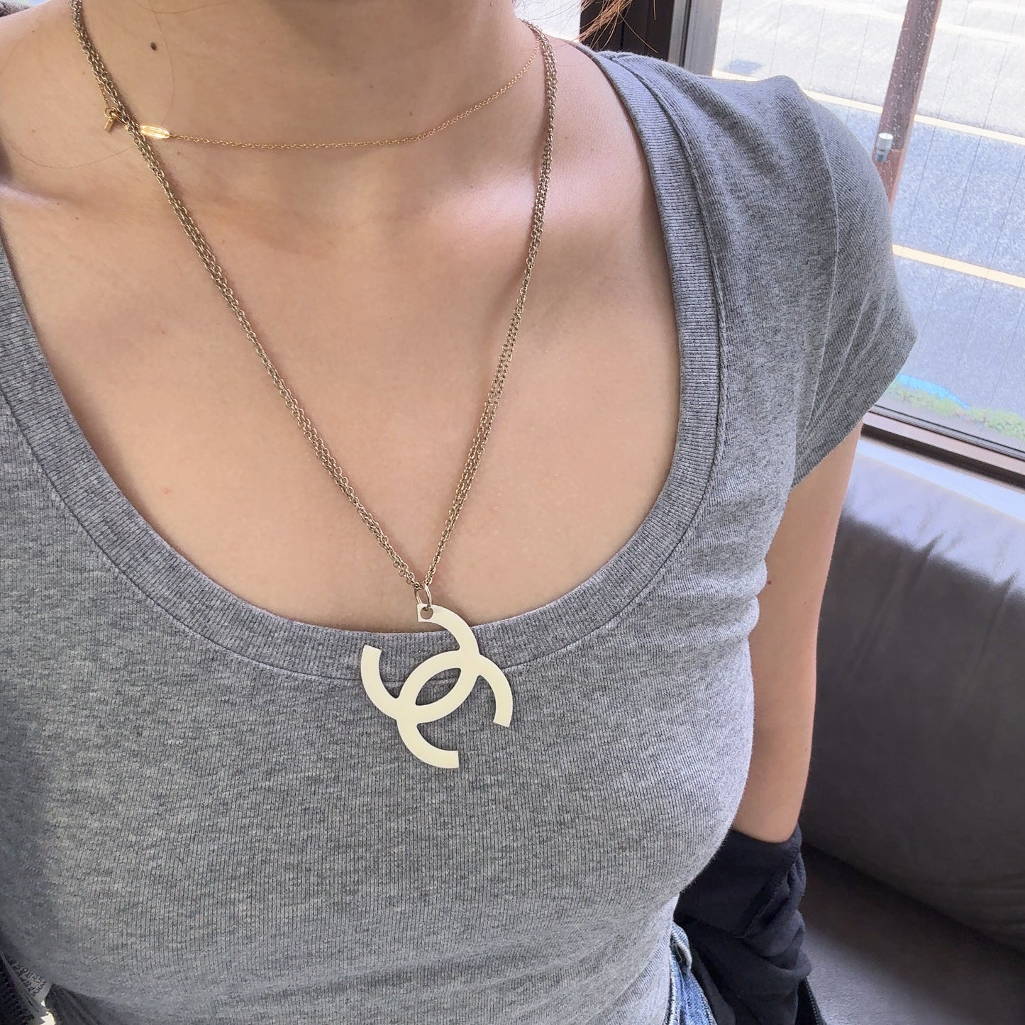 Chanel Reversible Double CC Logo Necklace [Pre-Owned]