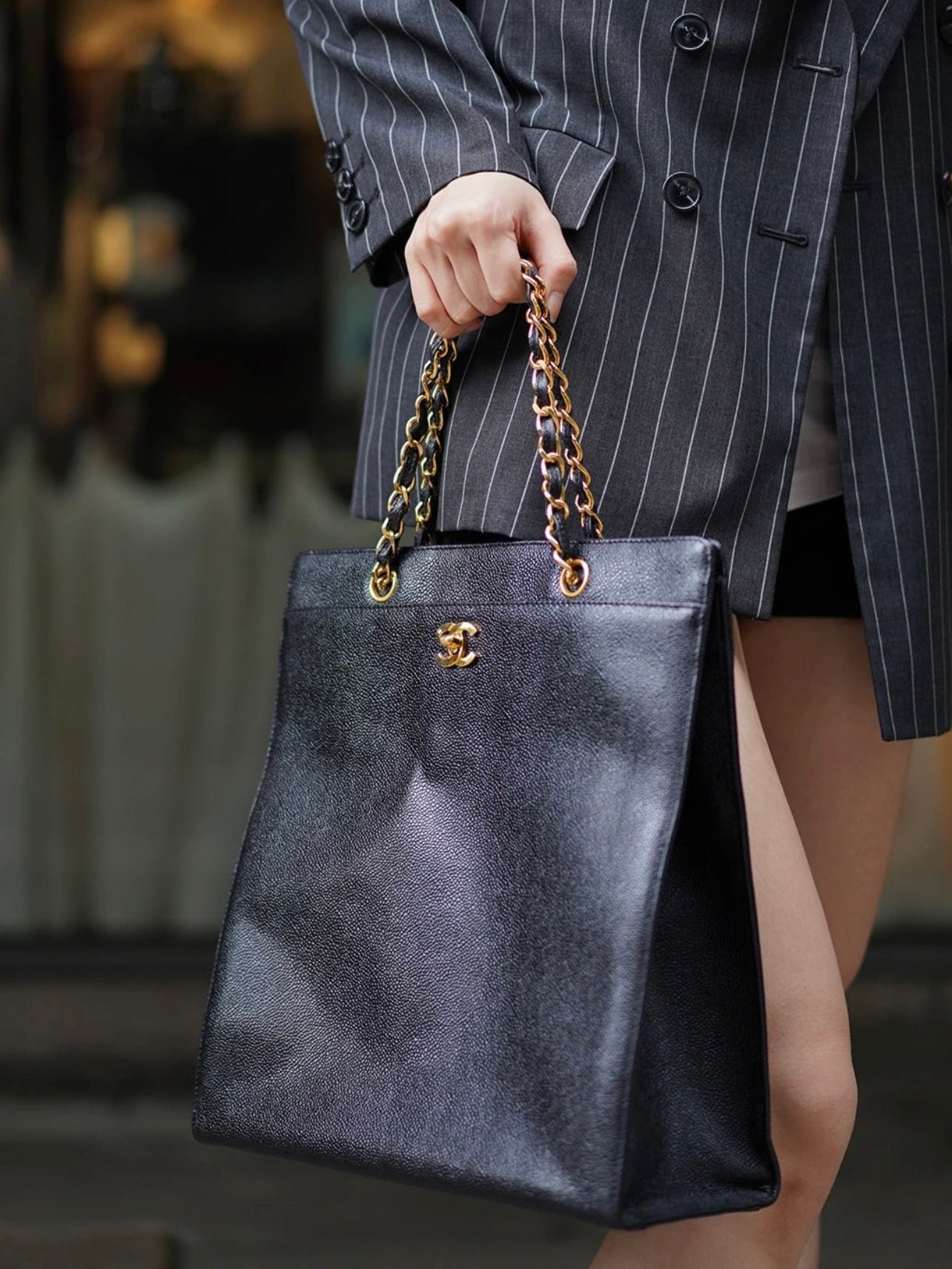 Chanel Caviar Leather Piano Flap Bag [Pre-Owned]