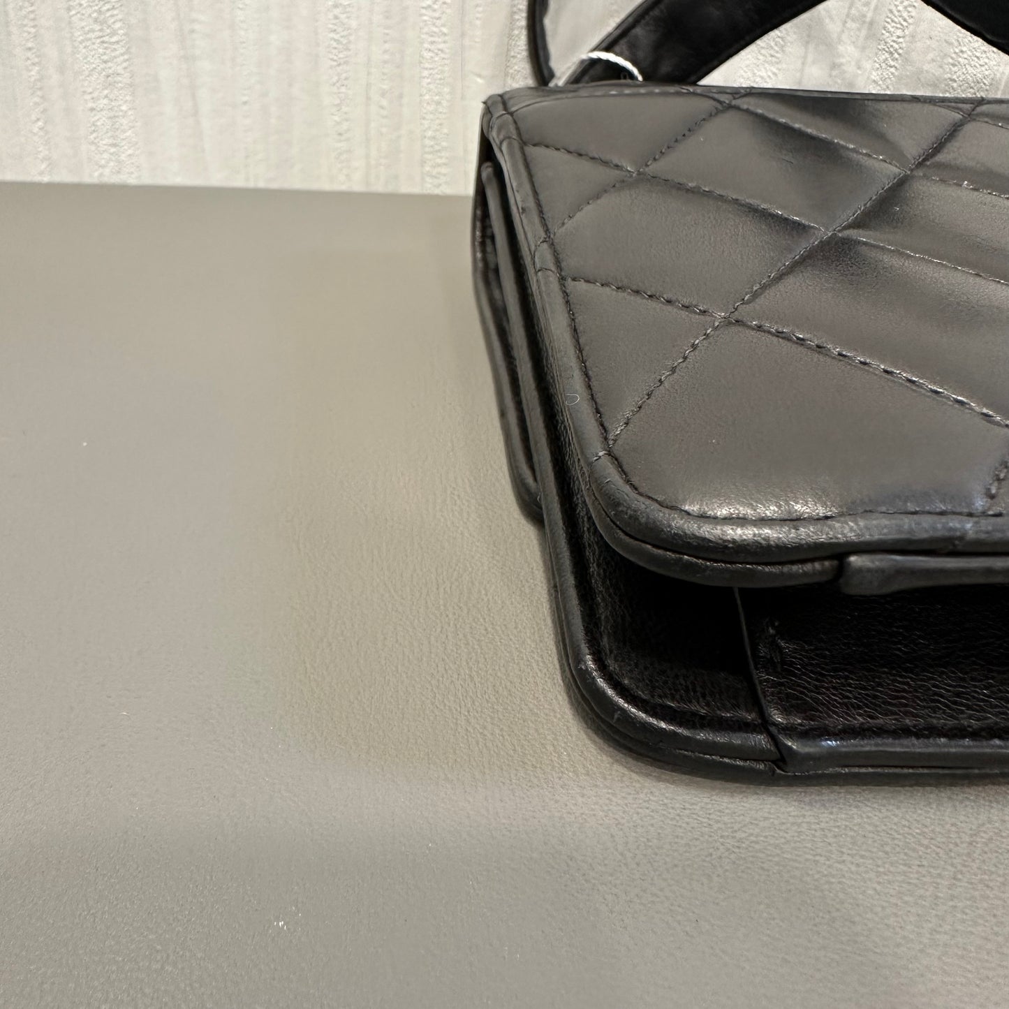 Chanel Black Caviar Embossed Clasp Square Flap Bag [Pre-Owned]