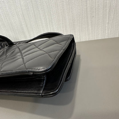 Chanel Black Caviar Embossed Clasp Square Flap Bag [Pre-Owned]