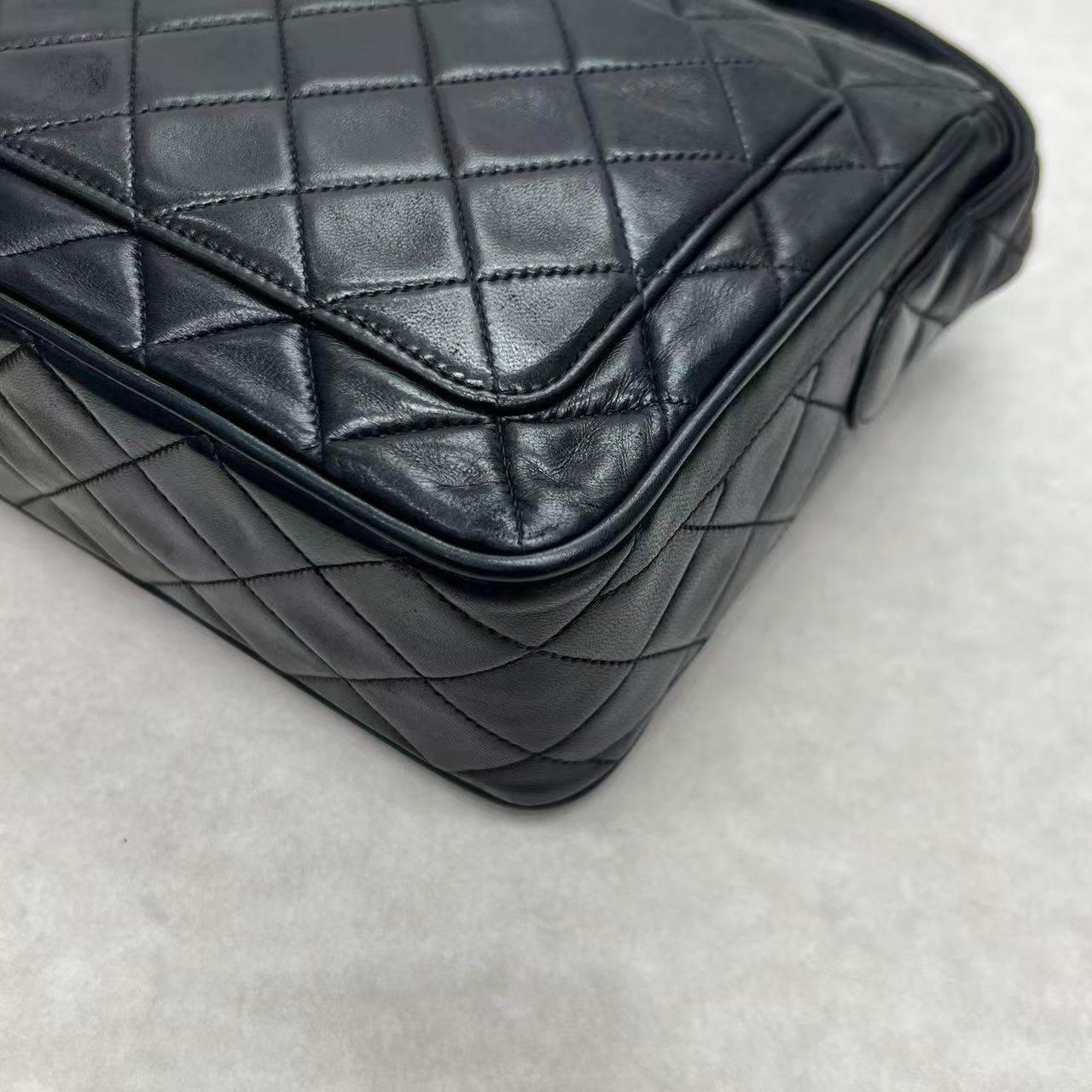 Chanel Black & Gold Square Flap Bag [Pre-Owned]