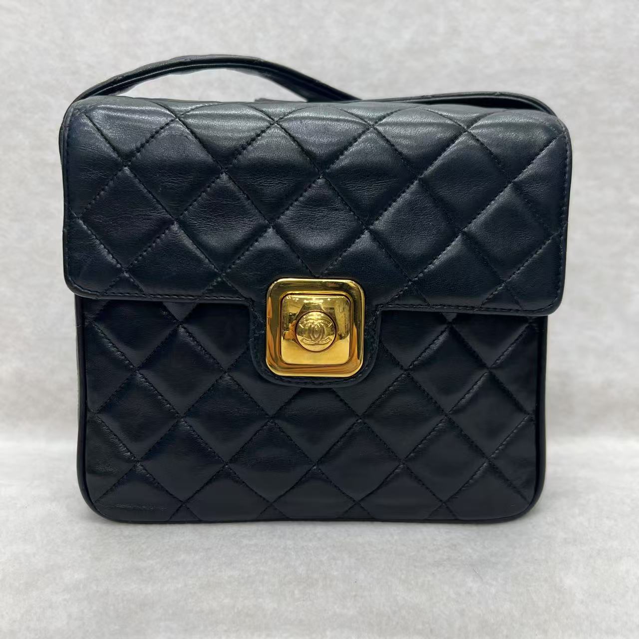Chanel Black & Gold Square Flap Bag [Pre-Owned]