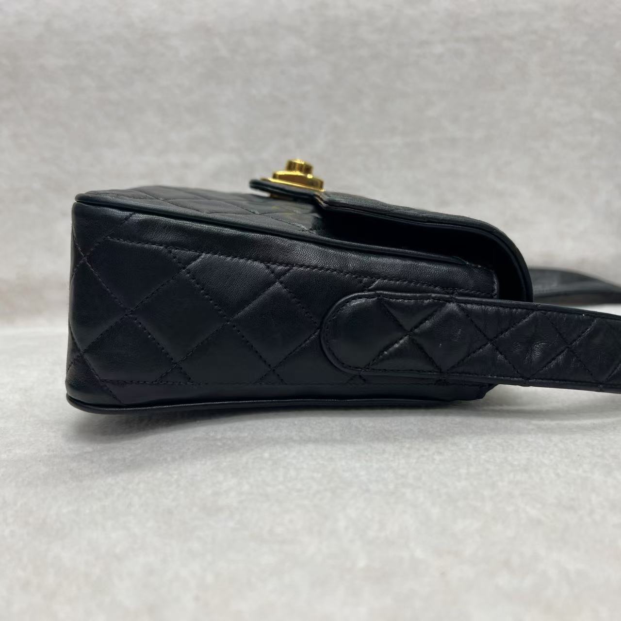 Chanel Black & Gold Square Flap Bag [Pre-Owned]