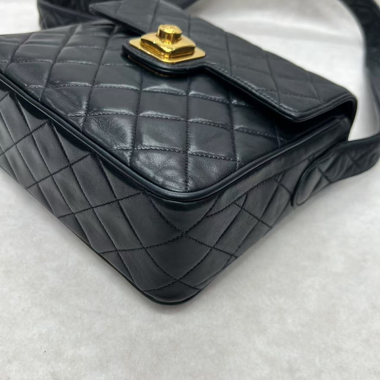 Chanel Black & Gold Square Flap Bag [Pre-Owned]