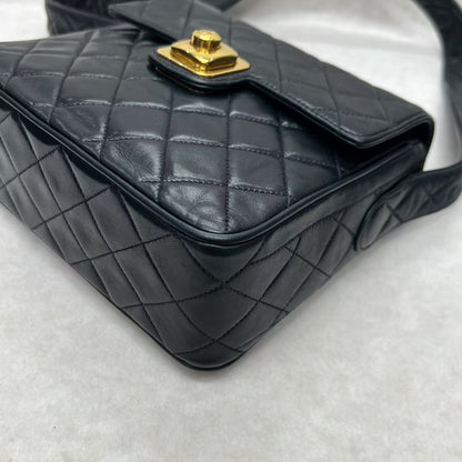 Chanel Black & Gold Square Flap Bag [Pre-Owned]