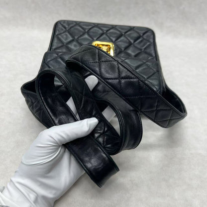 Chanel Black & Gold Square Flap Bag [Pre-Owned]