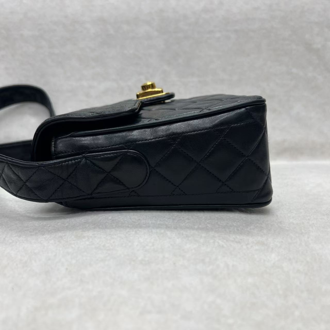 Chanel Black & Gold Square Flap Bag [Pre-Owned]