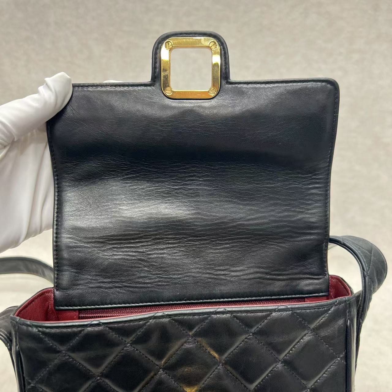 Chanel Black & Gold Square Flap Bag [Pre-Owned]
