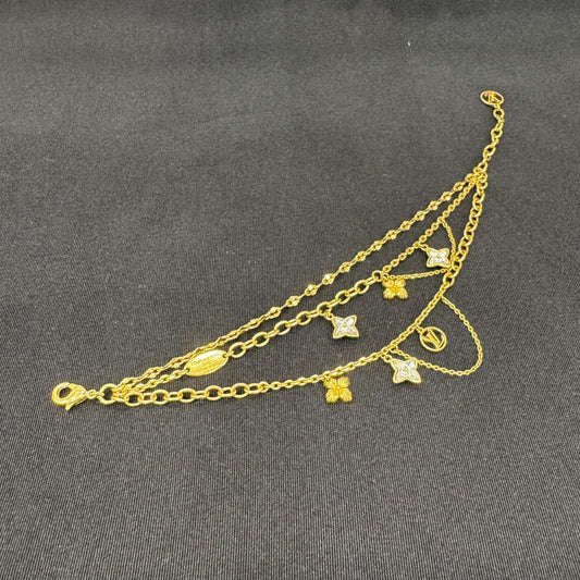 Louis Vuitton Crystal Layered Gold Bracelet [Pre-Owned]