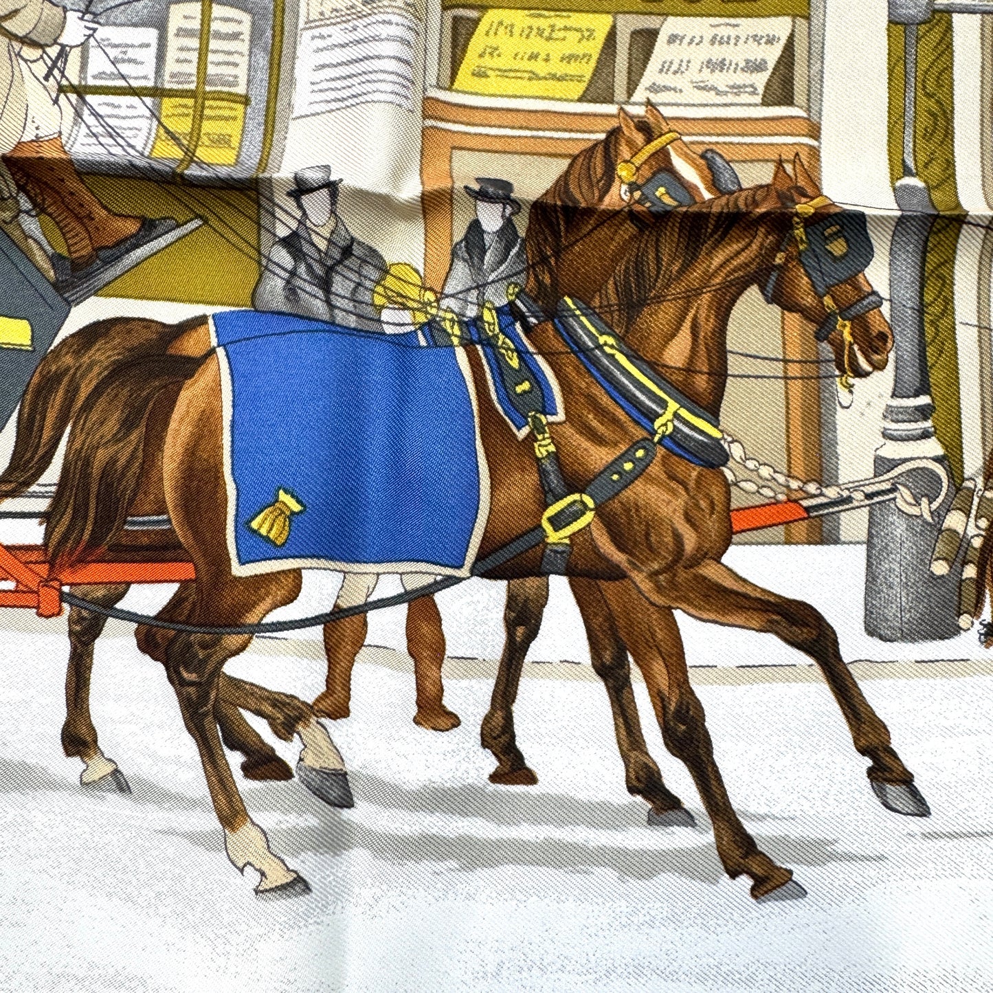 Hermès 90 Scarf "Winter Postal Carriage" [Pre-Owned]