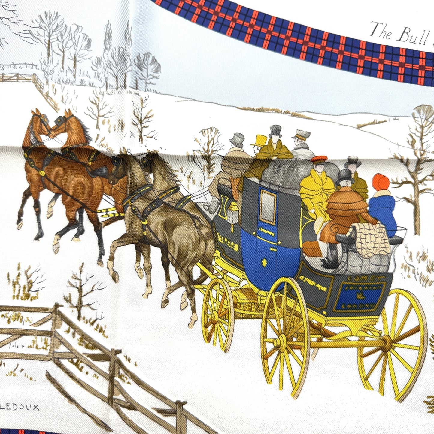 Hermès 90 Scarf "Winter Postal Carriage" [Pre-Owned]