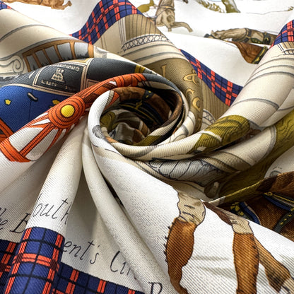 Hermès 90 Scarf "Winter Postal Carriage" [Pre-Owned]
