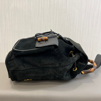Gucci 竹节绒面革双肩包 [二手]