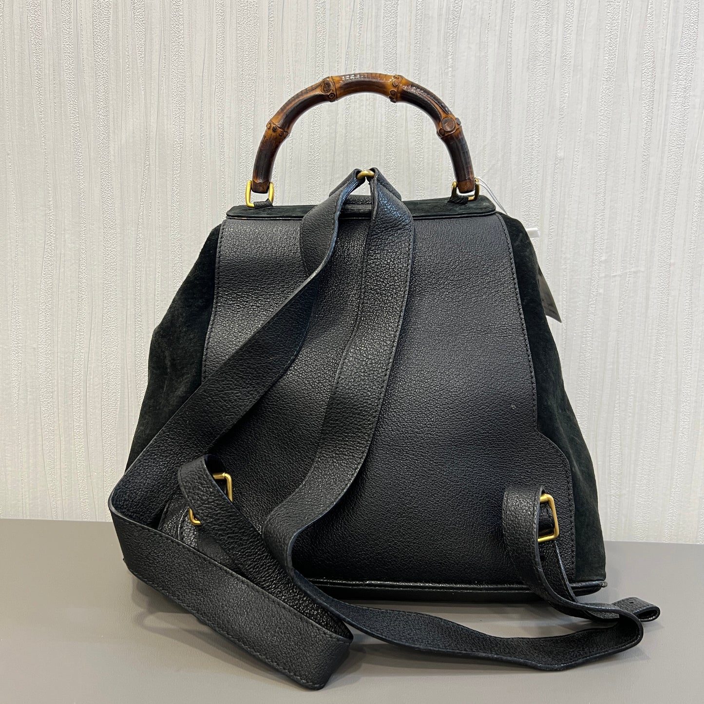 Gucci 竹节绒面革双肩包 [二手]