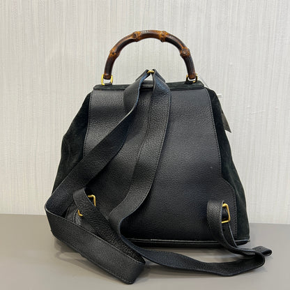 Gucci 竹节绒面革双肩包 [二手]