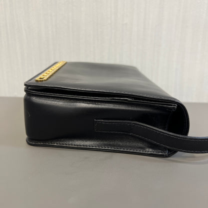 グッチ ブラック ゴールド トラペゾイド ボックス クロスボディバッグ 【中古】