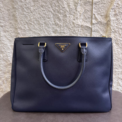 PRADA Blue Leather Galleria Bag [Pre-Owned]