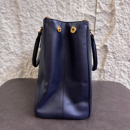PRADA Blue Leather Galleria Bag [Pre-Owned]