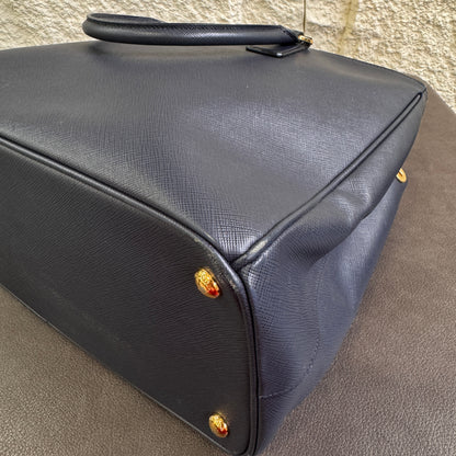 PRADA Blue Leather Galleria Bag [Pre-Owned]