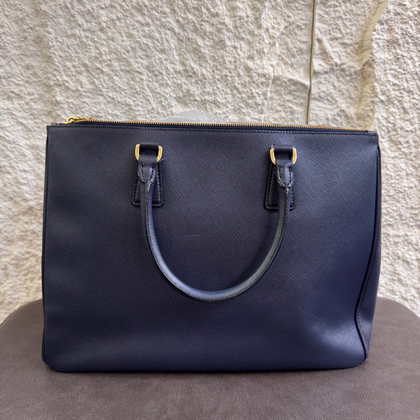 PRADA Blue Leather Galleria Bag [Pre-Owned]
