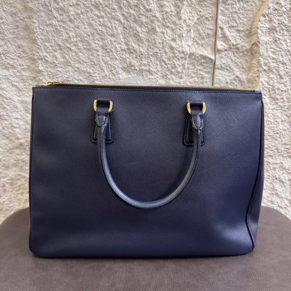 PRADA Blue Leather Galleria Bag [Pre-Owned]