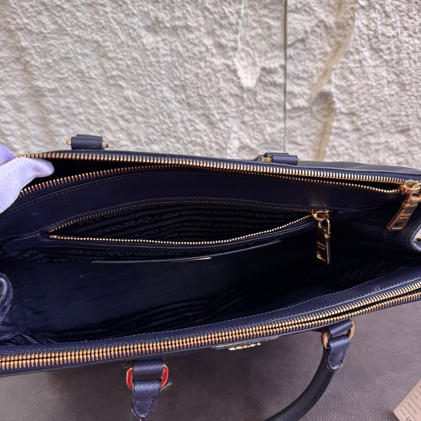 PRADA Blue Leather Galleria Bag [Pre-Owned]
