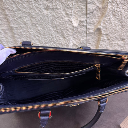 PRADA Blue Leather Galleria Bag [Pre-Owned]