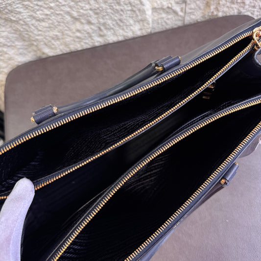 PRADA Blue Leather Galleria Bag [Pre-Owned]