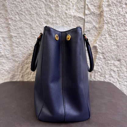 PRADA Blue Leather Galleria Bag [Pre-Owned]