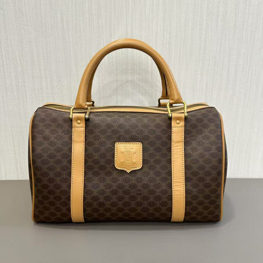 CELINE Macadam Monogram Boston Handbag [Pre-Owned]