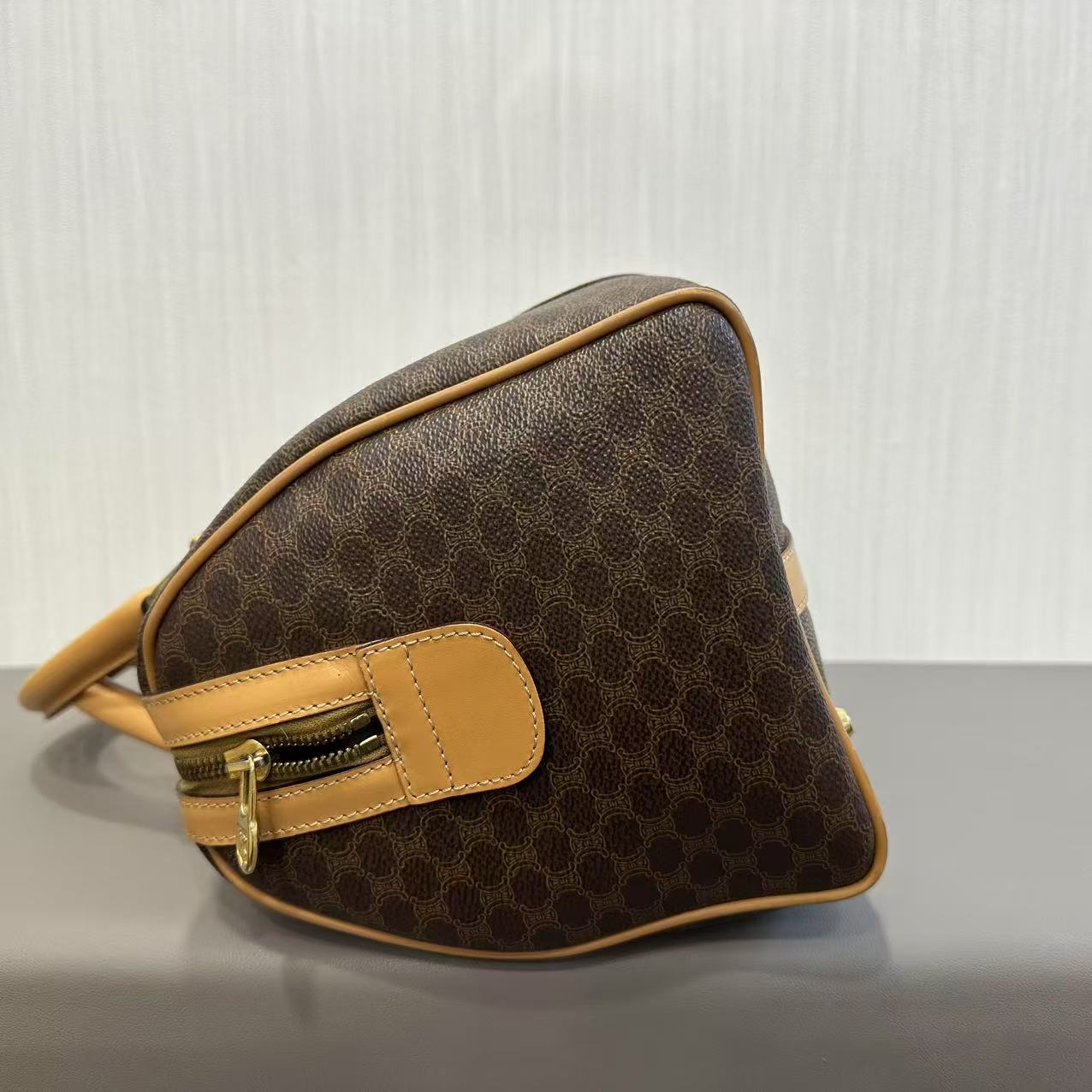 CELINE Macadam Monogram Boston Handbag [Pre-Owned]