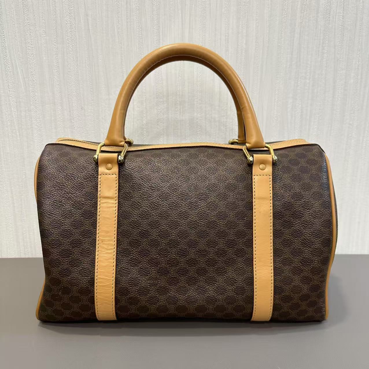 CELINE Macadam Monogram Boston Handbag [Pre-Owned]
