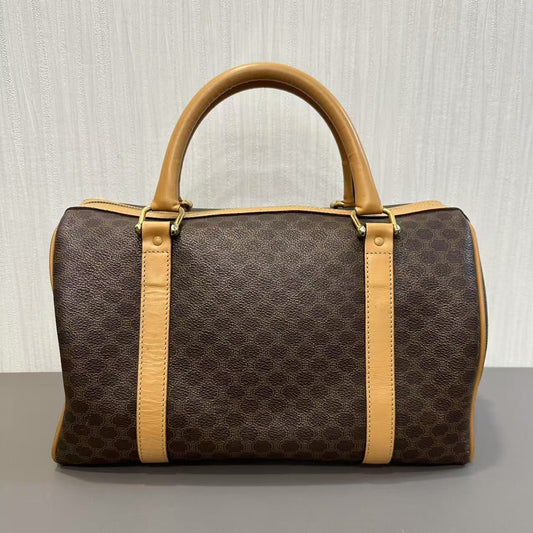 CELINE Macadam Monogram Boston Handbag [Pre-Owned]