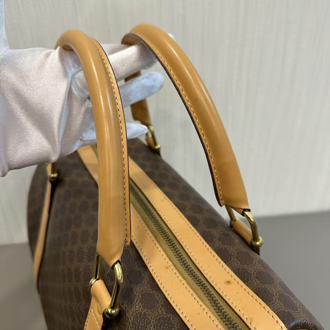 CELINE Macadam Monogram Boston Handbag [Pre-Owned]