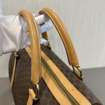 CELINE Macadam Monogram Boston Handbag [Pre-Owned]